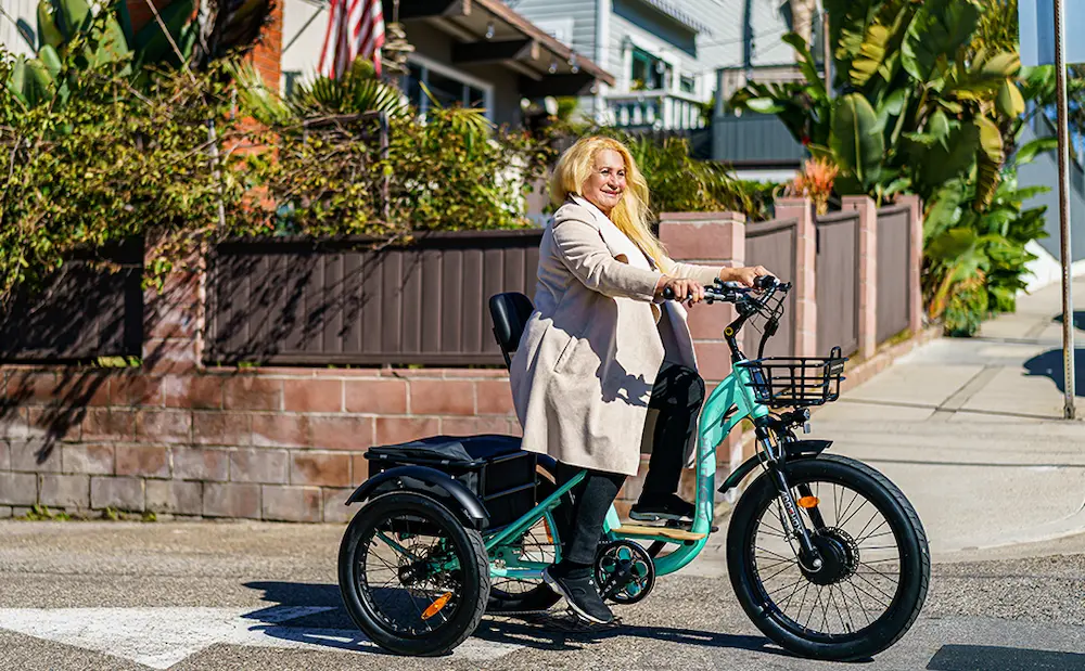 Grandtan M-340 Electric Trikes for Adult In Cyan Green