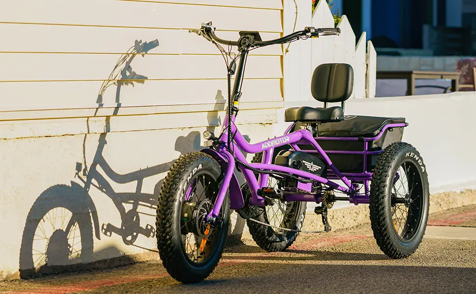 m-360 semi-recumbent fat tire electric trike for adults 