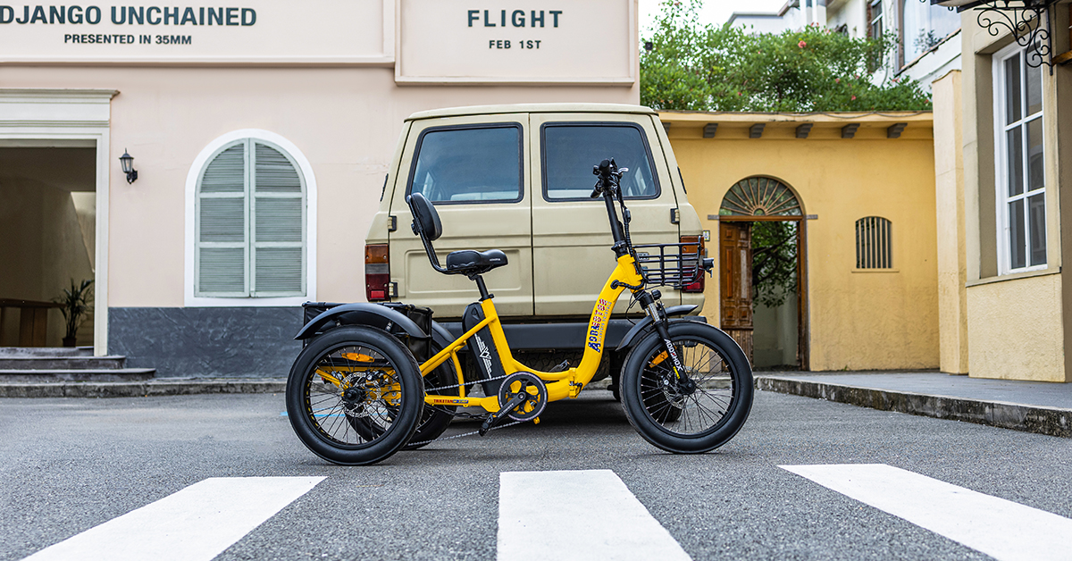 Triketan M-330F Folding Electric Tricycle for Adults 2023 Folding Electric Trike Yellow