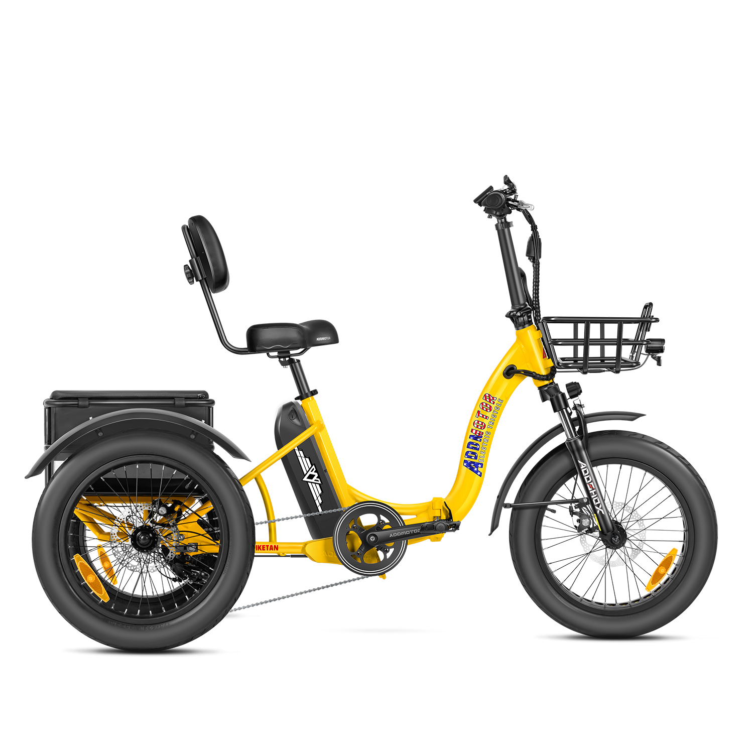 Addmotor best folding e trike Triketan M-330F in yellow